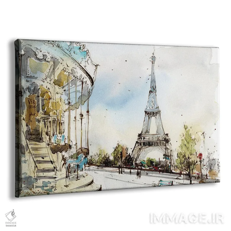 تابلو دکوراتیو France,چرخ و فلک پاریس، فرانسه اثر هوم لایک آرت - نمای پرسپکتیو محصول