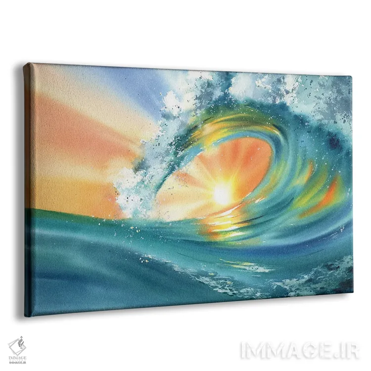 تابلو دکوراتیو موج چرخان اثر هوم لایک آرت - نمای پرسپکتیو محصول