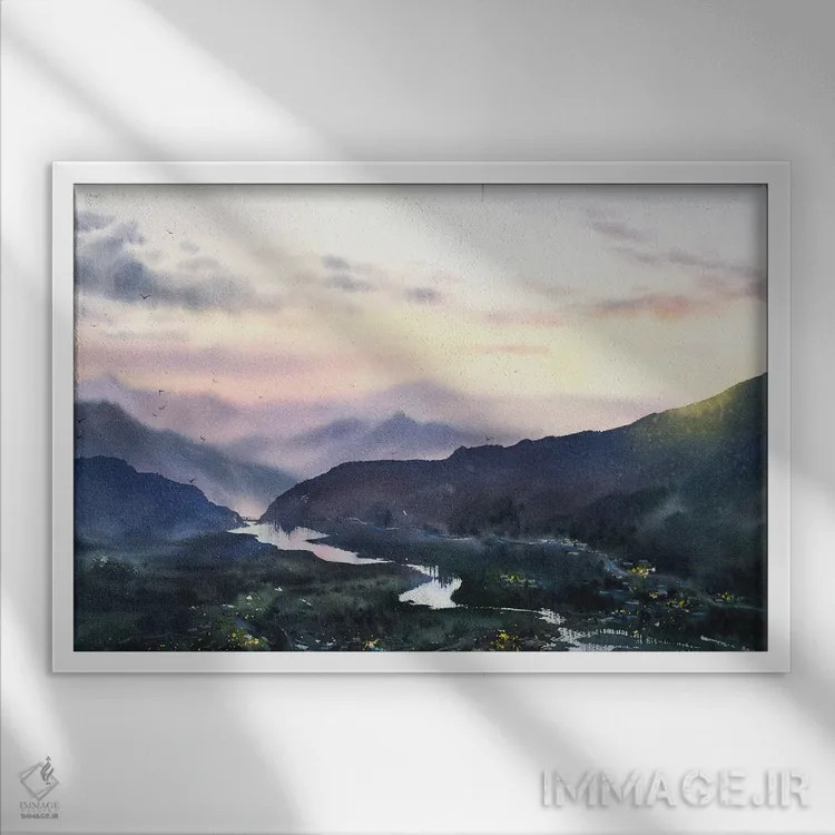 تابلو دکوراتیو داغستان اثر هوم لایک آرت - نمای قابدار سفید