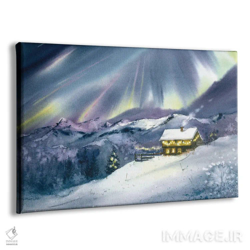 تابلو دکوراتیو شفق قطبی و روح کریسمس اثر هوم لایک آرت - نمای پرسپکتیو محصول