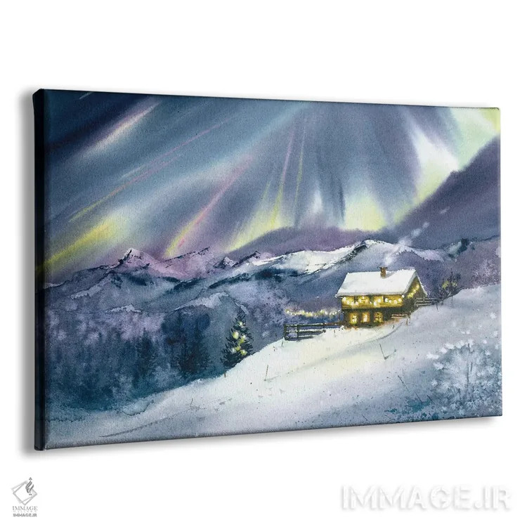 تابلو دکوراتیو شفق قطبی و روح کریسمس اثر هوم لایک آرت - نمای پرسپکتیو محصول