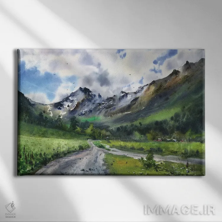 تابلو دکوراتیو کوه آرخیاز III اثر هوم لایک آرت - نمای روبهرو روی دیوار