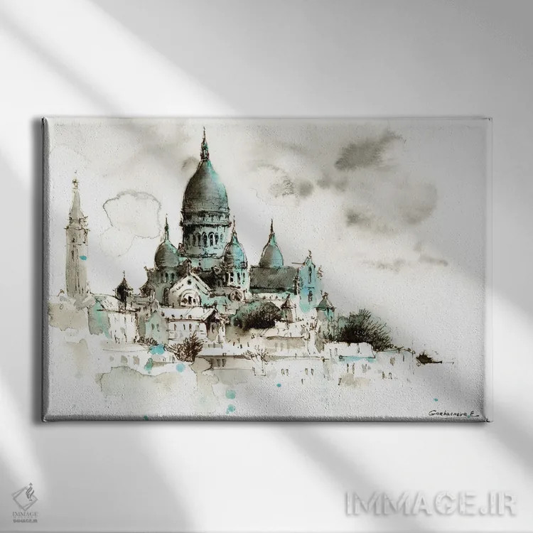 تابلو دکوراتیو Paris, France,کلیسای جامع سکره کر، پاریس، فرانسه اثر هوم لایک آرت - نمای روبهرو روی دیوار