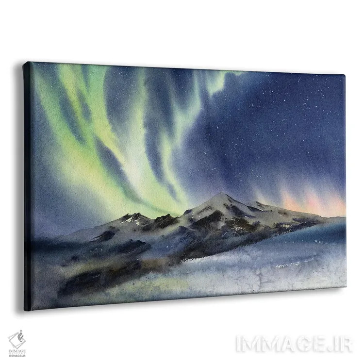 تابلو دکوراتیو شفق قطبی شمالی اثر هوم لایک آرت - نمای پرسپکتیو محصول