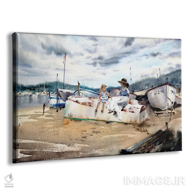 تابلو دکوراتیو قایق های اسپانیایی اثر هوم لایک آرت - نمای پرسپکتیو محصول