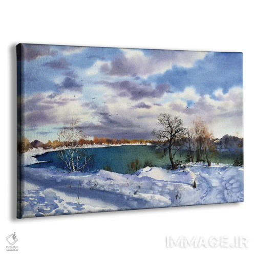 تابلو دکوراتیو دریاچه یخ زده اثر هوم لایک آرت - نمای پرسپکتیو محصول