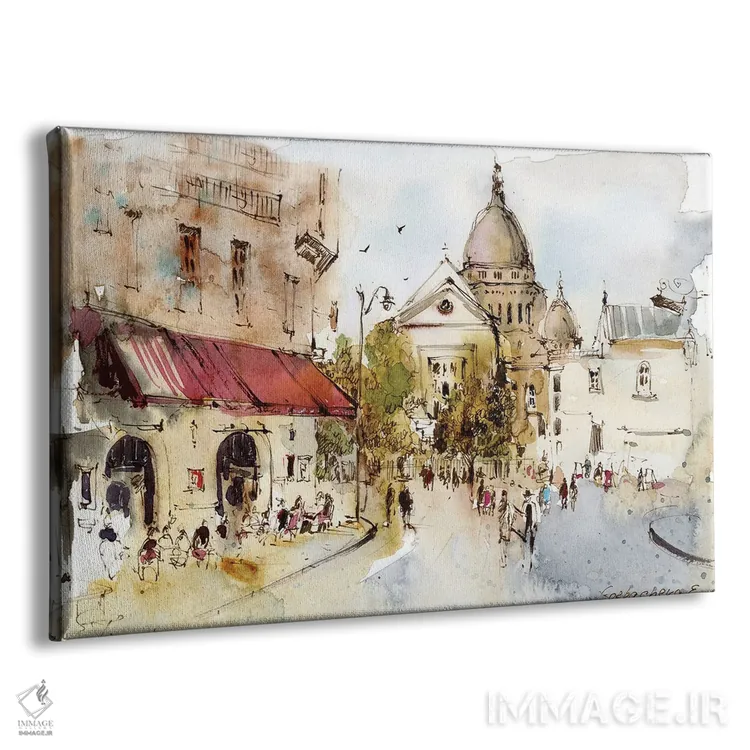 تابلو دکوراتیو مون مارتر، پاریس، فرانسه اثر هوم لایک آرت - نمای پرسپکتیو محصول