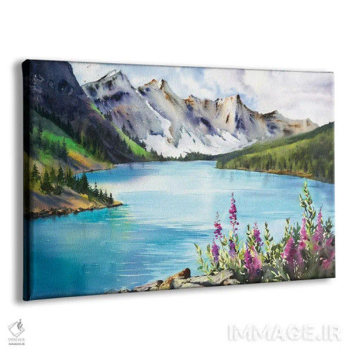 تابلو دکوراتیو دریاچه فیروزه ای I اثر هوم لایک آرت - نمای پرسپکتیو محصول