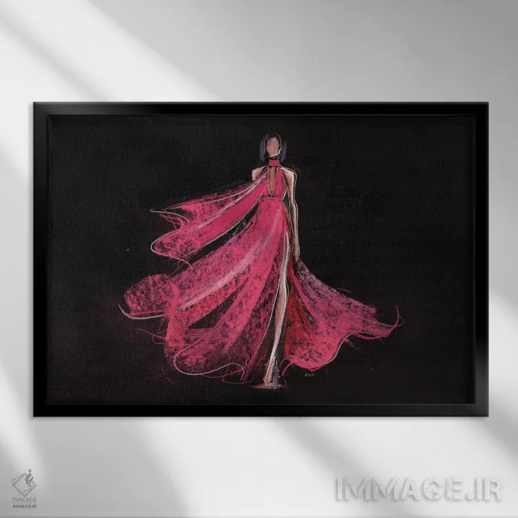 تابلو دکوراتیو بادهای مرجانی اثر هارت آو لیلی - نمای قابدار مشکی