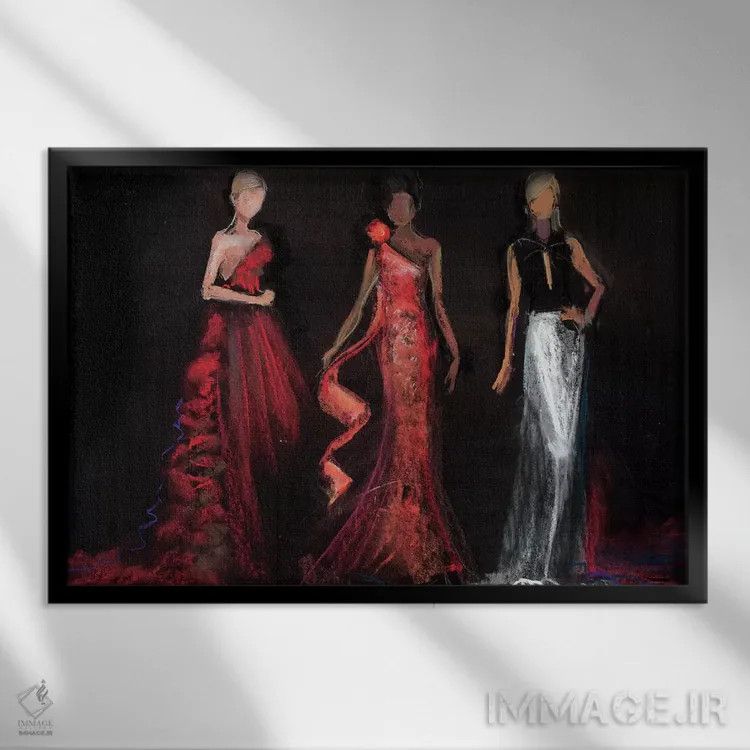 تابلو دکوراتیو فرش قرمز اثر هارت آو لیلی - نمای قابدار مشکی