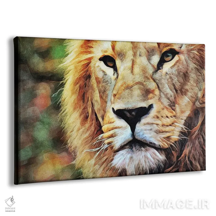 تابلو دکوراتیو شیر منتظر و ناظر اثر اشلی آلدرج - نمای پرسپکتیو محصول