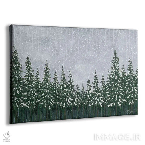 تابلو دکوراتیو جنگل برفی اثر هولی هکس آرت - نمای پرسپکتیو محصول