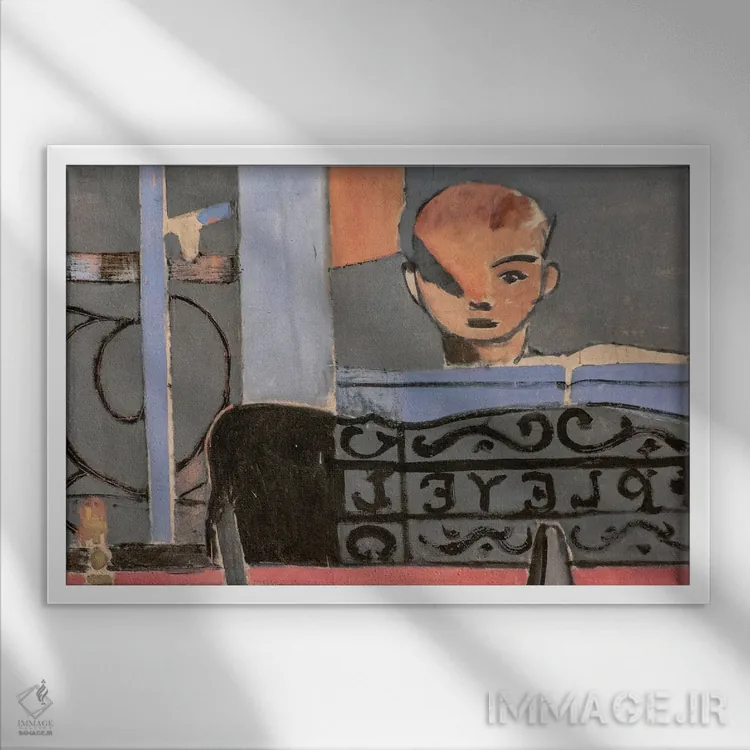 تابلو کلاسیک درس پیانو اثر آنری ماتیس - نمای قابدار سفید