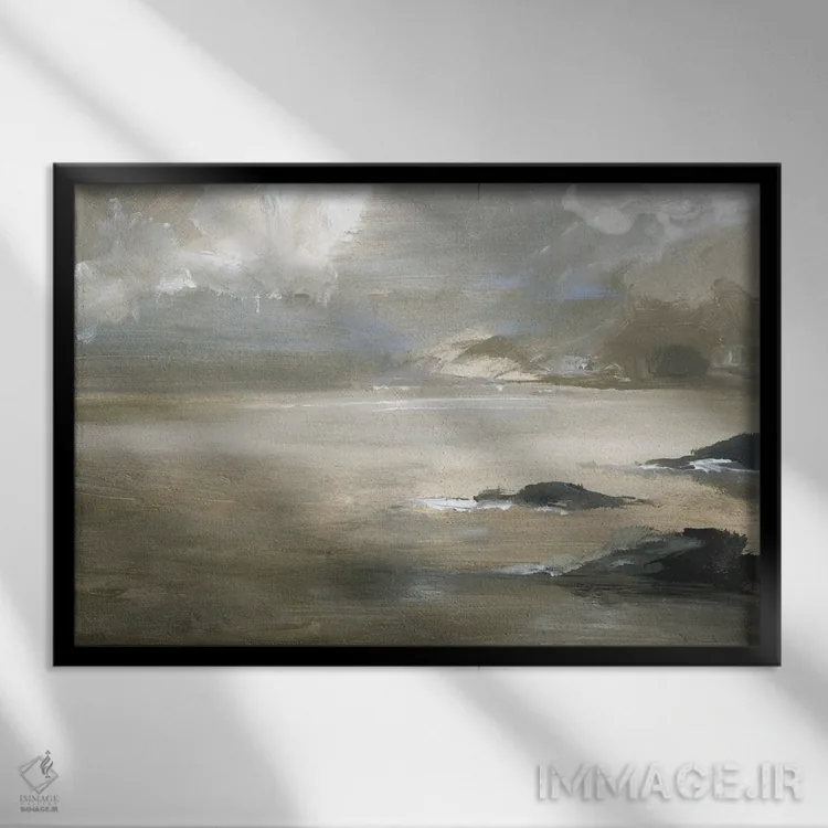 تابلو انتزاعی نسیم خلیج اثر دن هابدی - نمای قابدار مشکی
