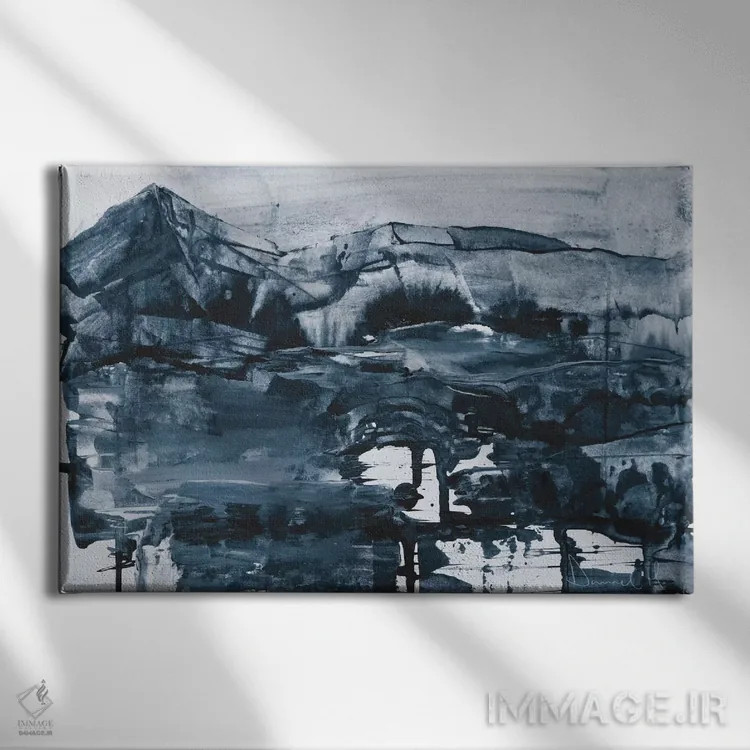 تابلو انتزاعی سرزمین کبالت اثر دن هابدی - نمای روبهرو روی دیوار