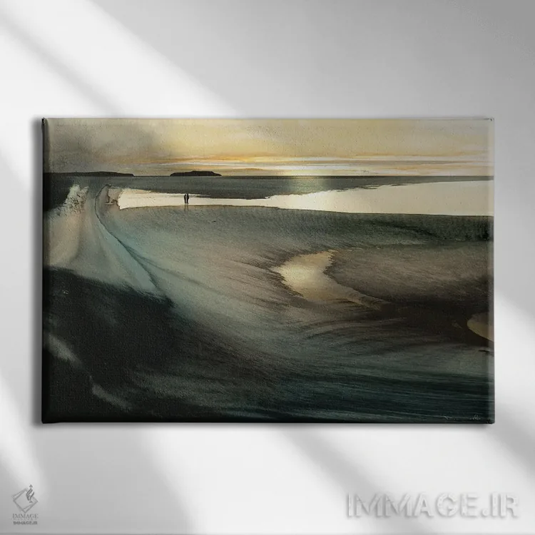 تابلو انتزاعی گرگ ومیش اثر دن هابدی - نمای روبهرو روی دیوار