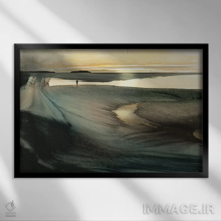 تابلو انتزاعی گرگ ومیش اثر دن هابدی - نمای قابدار مشکی