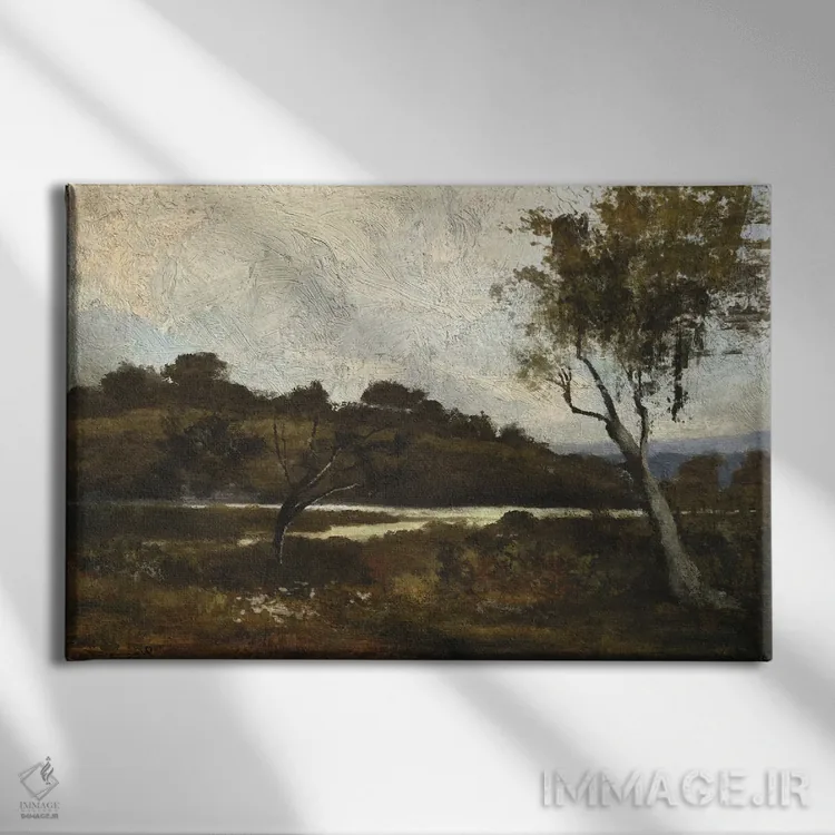 تابلو دکوراتیو منظره با رودخانه اثر دن هابدی - نمای روبهرو روی دیوار