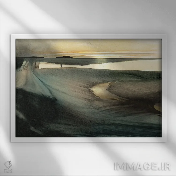 تابلو انتزاعی گرگ ومیش اثر دن هابدی - نمای قابدار سفید