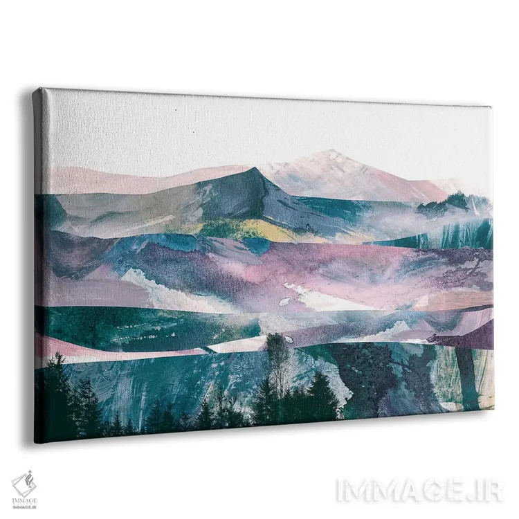 تابلو انتزاعی طیف صورتی اثر دن هابدی - نمای پرسپکتیو محصول