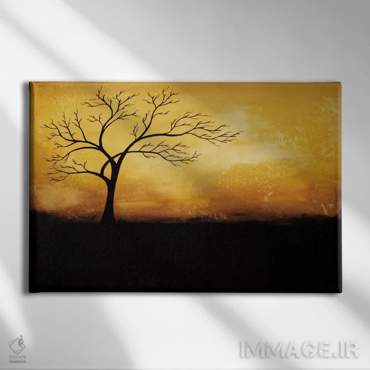 تابلو انتزاعی گل صبوحی اثر هدر آفرود - نمای روبهرو روی دیوار