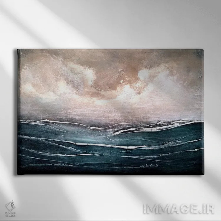 تابلو انتزاعی عازم سفر دریایی شدن اثر هدر آفرود - نمای روبهرو روی دیوار