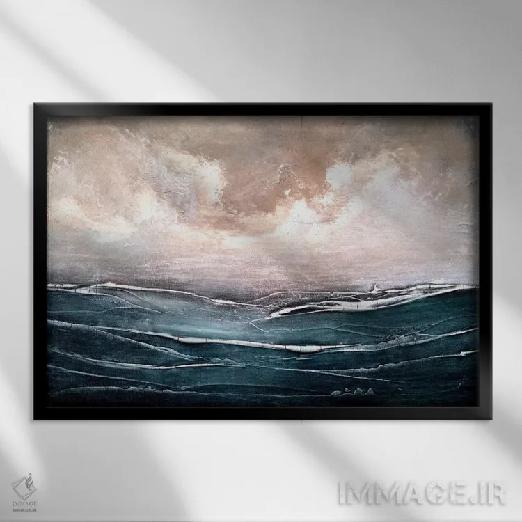 تابلو انتزاعی عازم سفر دریایی شدن اثر هدر آفرود - نمای قابدار مشکی