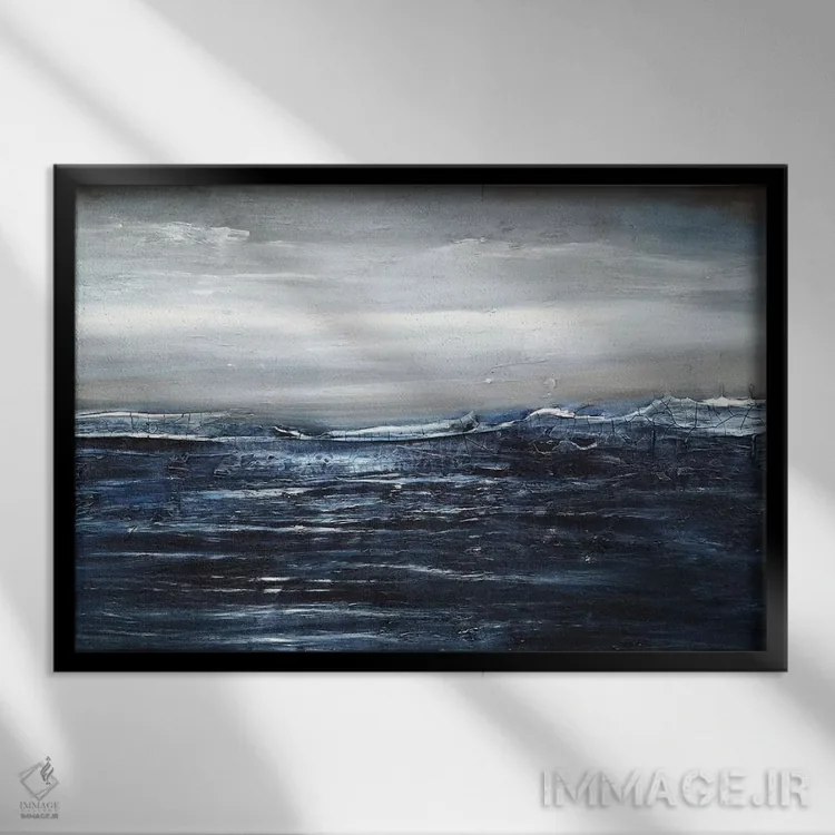 تابلو انتزاعی لبه طوفان اثر هدر آفرود - نمای قابدار مشکی