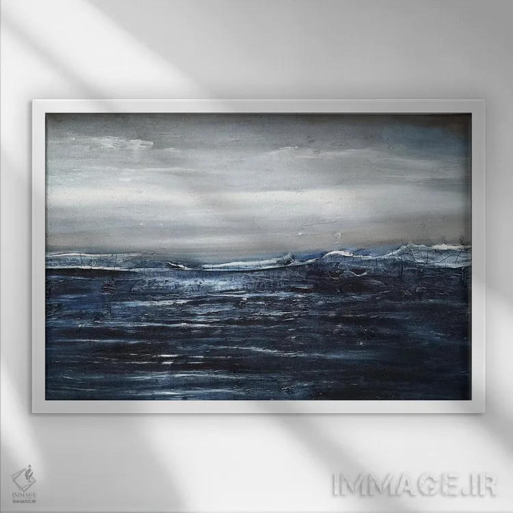 تابلو انتزاعی لبه طوفان اثر هدر آفرود - نمای قابدار سفید