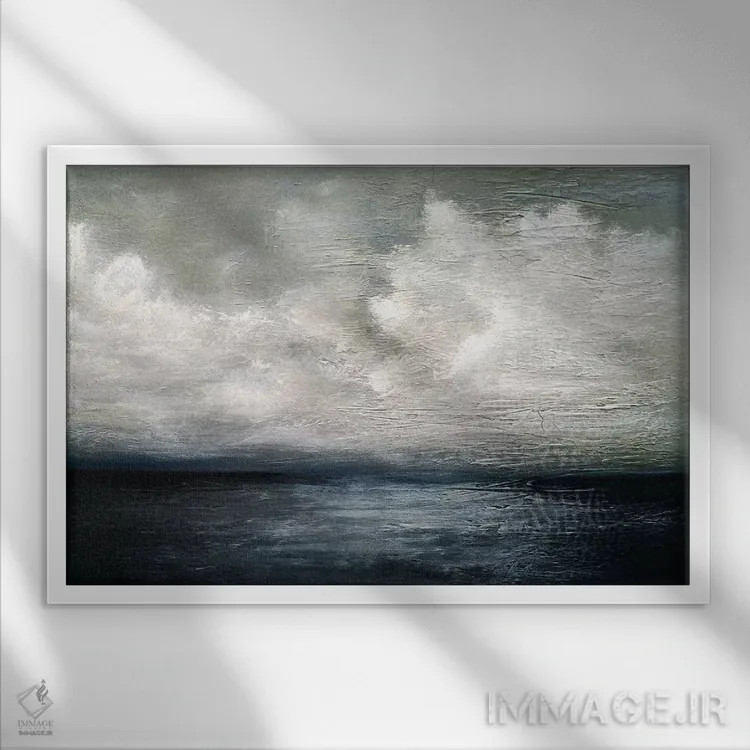 تابلو انتزاعی یک شنبه اثر هدر آفرود - نمای قابدار سفید