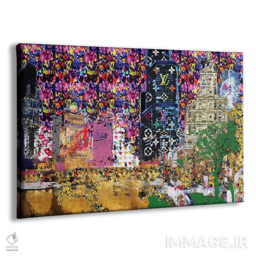 تابلو دکوراتیو شهر گرافیتی اثر هدر آفرود - نمای پرسپکتیو محصول