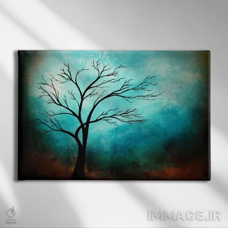تابلو انتزاعی نفس اثر هدر آفرود - نمای روبهرو روی دیوار