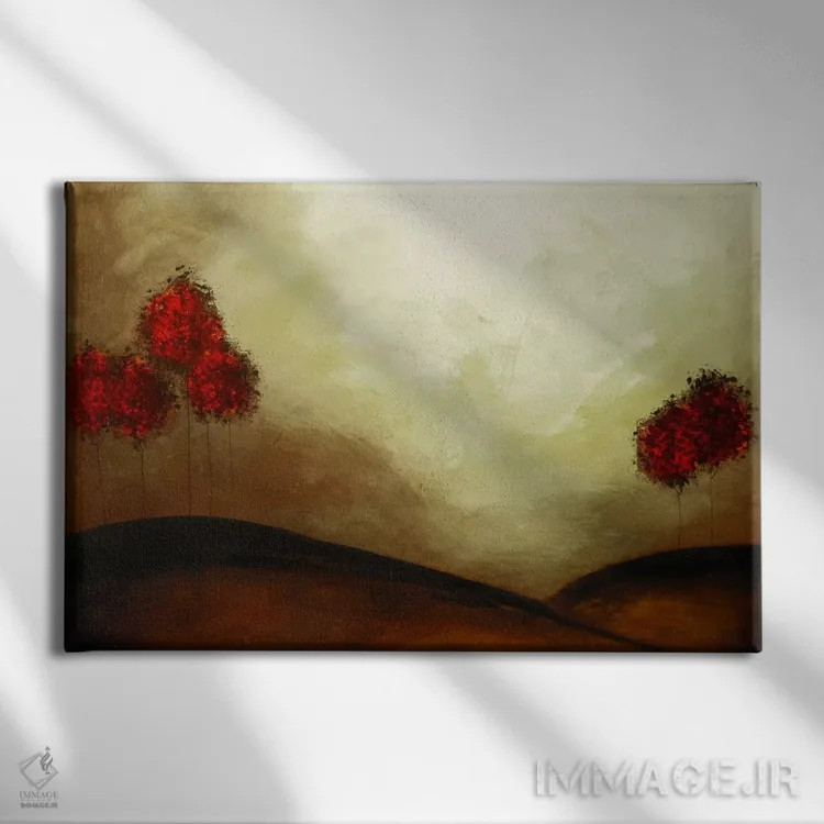 تابلو انتزاعی خانواده شماره ۱ اثر هدر آفرود - نمای روبهرو روی دیوار