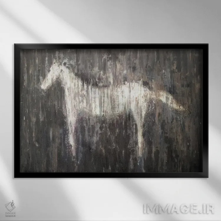 تابلو دکوراتیو کوشا اثر هدر آفرود - نمای قابدار مشکی