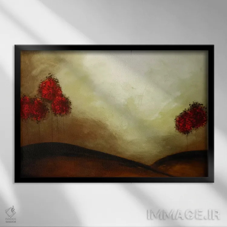 تابلو انتزاعی خانواده شماره ۱ اثر هدر آفرود - نمای قابدار مشکی