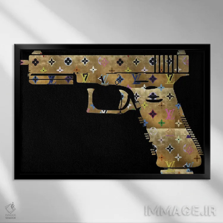 تابلو دکوراتیو پلیس مد اثر هدر آفرود - نمای قابدار مشکی