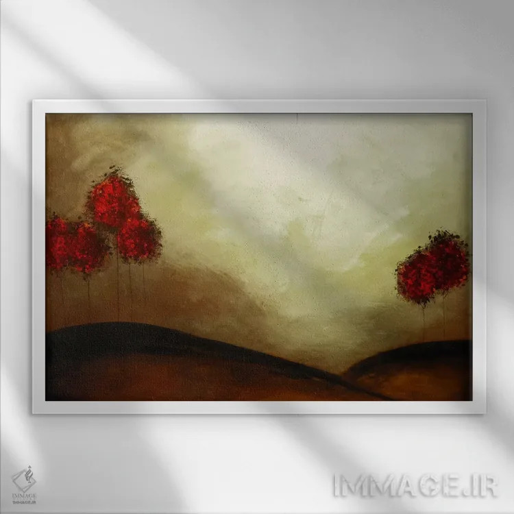 تابلو انتزاعی خانواده شماره ۱ اثر هدر آفرود - نمای قابدار سفید