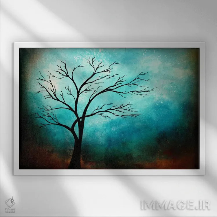 تابلو انتزاعی نفس اثر هدر آفرود - نمای قابدار سفید