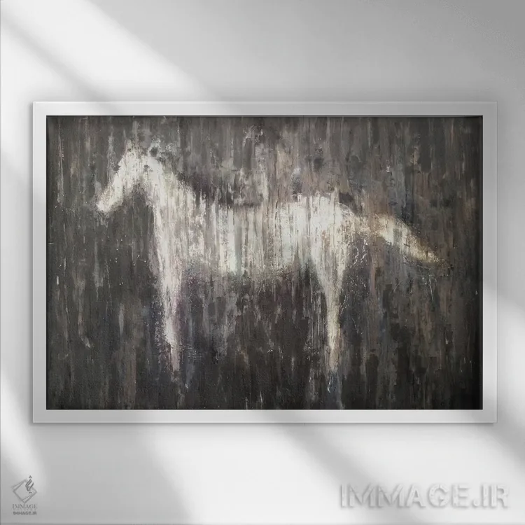 تابلو دکوراتیو کوشا اثر هدر آفرود - نمای قابدار سفید