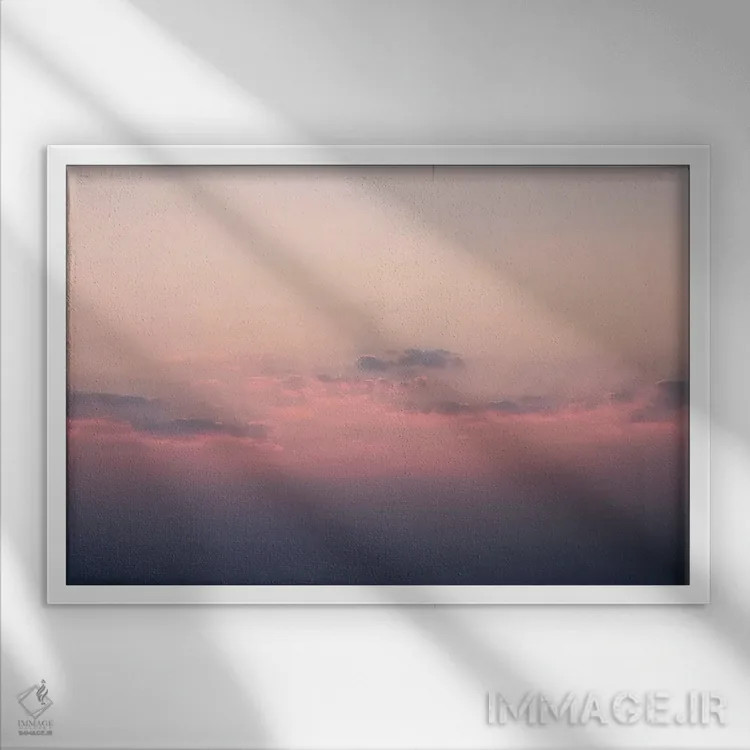 تابلو دکوراتیو غروب جادویی اثر هانی مون هتل - نمای قابدار سفید