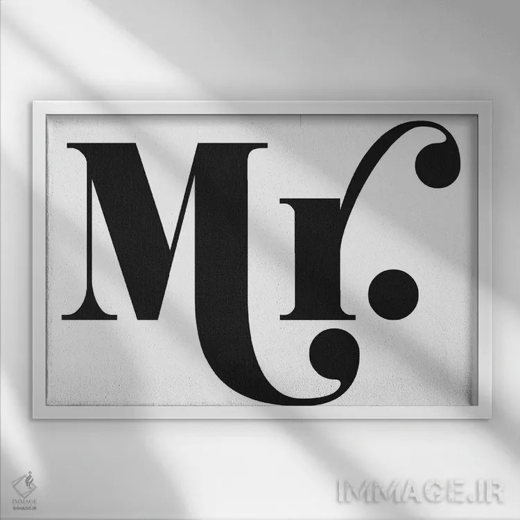 تابلو دکوراتیو آقا اثر هانی مون هتل - نمای قابدار سفید