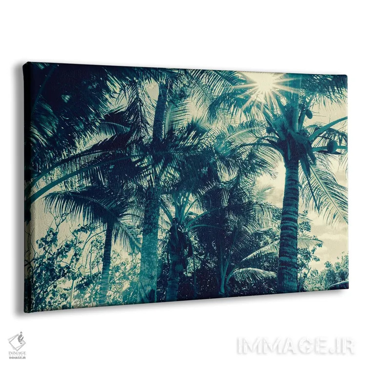 تابلو دکوراتیو نخل های نارگیل اثر هانی مون هتل - نمای پرسپکتیو محصول