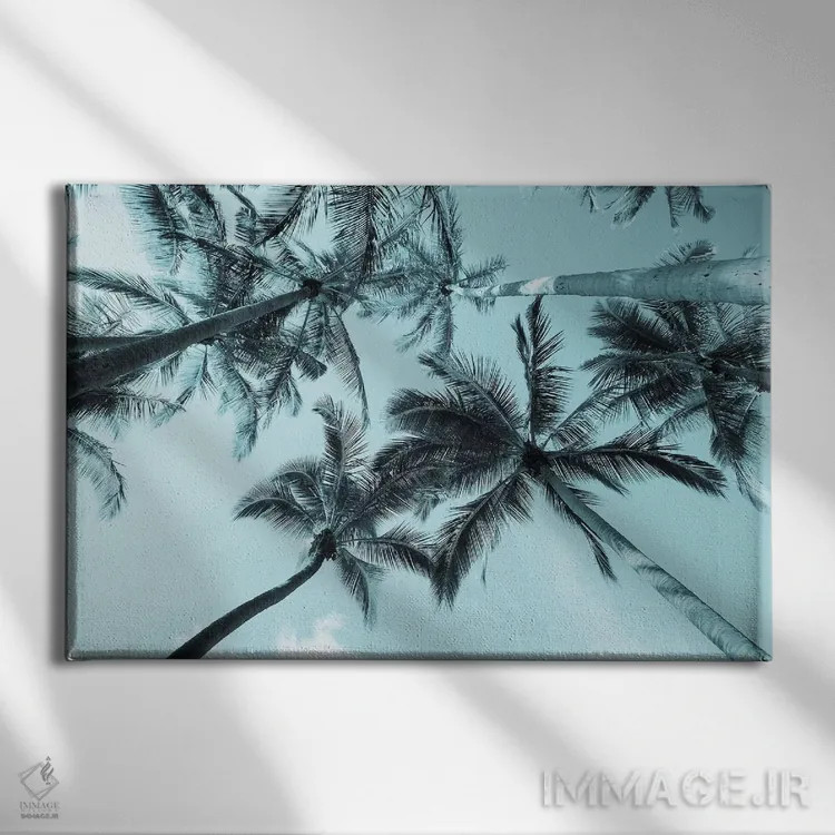 تابلو دکوراتیو نخل پاستلی اثر هانی مون هتل - نمای روبهرو روی دیوار