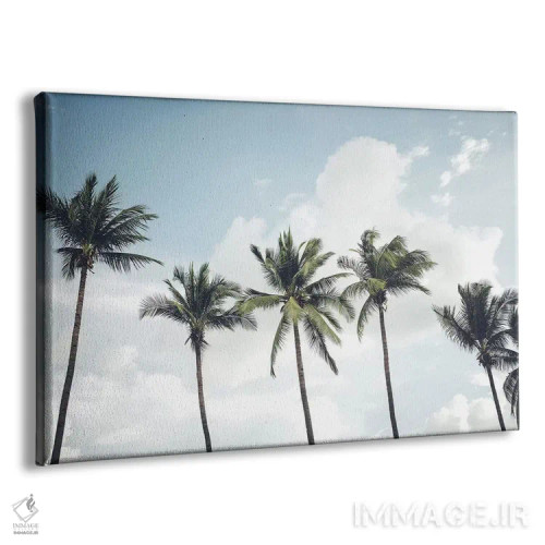 تابلو دکوراتیو شاخه های نخل در باد اثر هانی مون هتل - نمای پرسپکتیو محصول