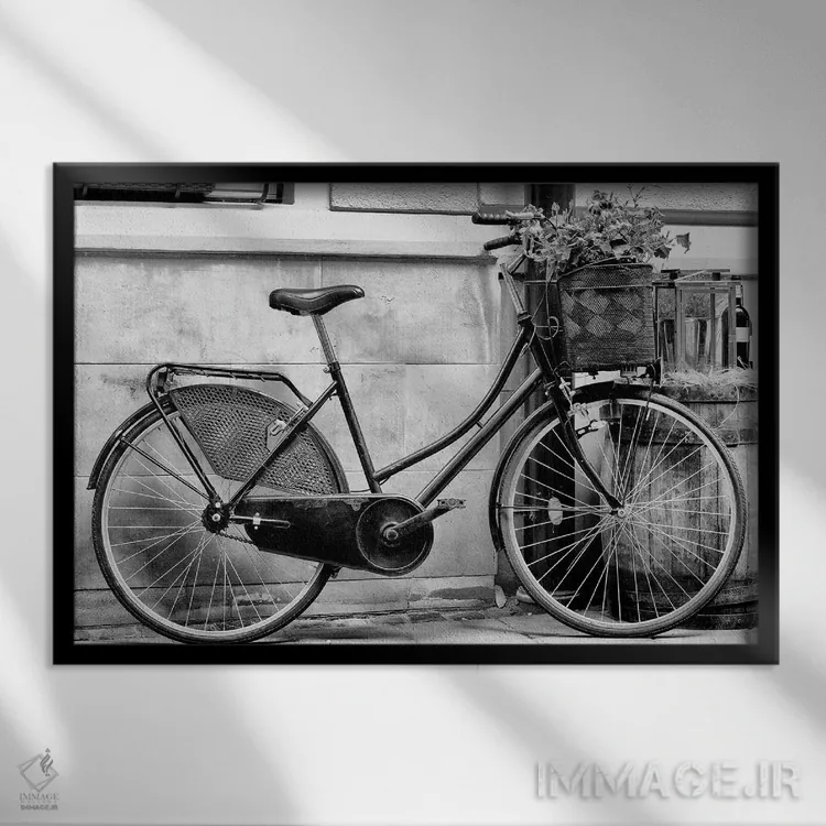 تابلو دکوراتیو دوچرخه ام را رکاب زدم اثر هانی مون هتل - نمای قابدار مشکی