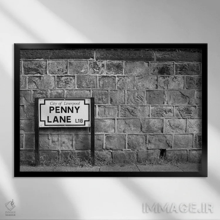 تابلو مینیمال پنی لین اثر هانی مون هتل - نمای قابدار مشکی