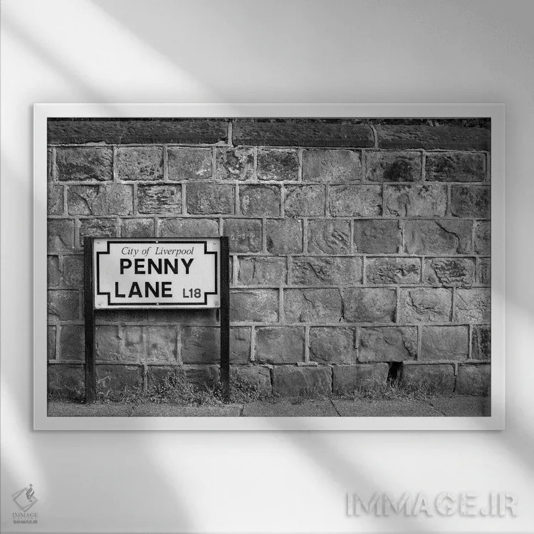 تابلو مینیمال پنی لین اثر هانی مون هتل - نمای قابدار سفید