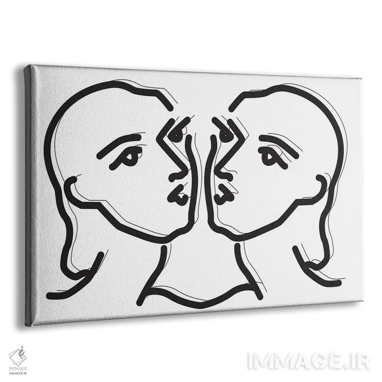 تابلو مینیمال دوپیکر اثر هانی مون هتل - نمای پرسپکتیو محصول