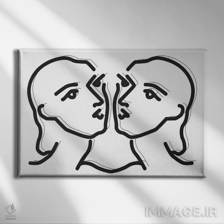 تابلو مینیمال دوپیکر اثر هانی مون هتل - نمای روبهرو روی دیوار