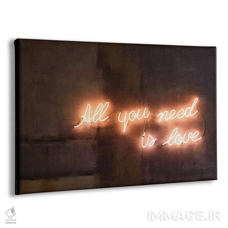 تابلو دکوراتیو تمام چیزی که نیاز داری عشق است اثر هانی مون هتل - نمای پرسپکتیو محصول